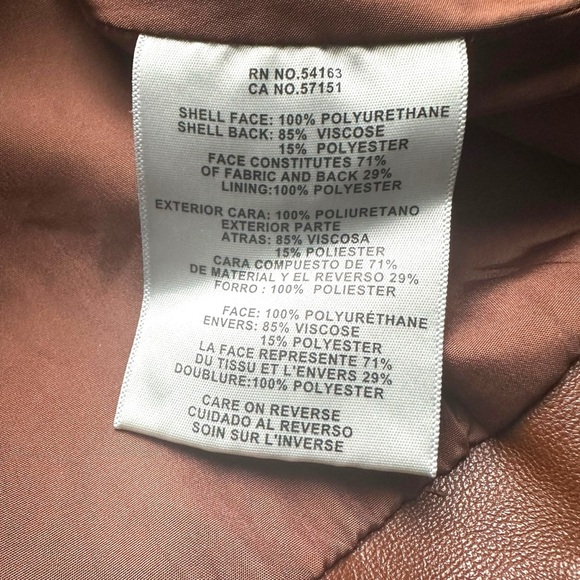 Levi Strauss Chocolate Faux Leather Jacket with Silver Accents Size 2X NWOT - Picture 11 of 11